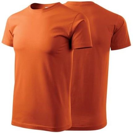 Koszulka pomarańczowa z krótkim rękawem z logo na sercu męska z nadrukiem logo firmy 160g BASIC129 kolor 11 koszulka krótki rękaw