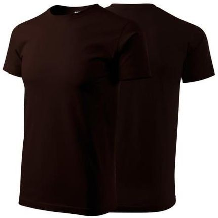 Koszulka kawowa z krótkim rękawem z logo na sercu i plecach męska z nadrukiem logo firmy 160g BASIC129 kolor 27 koszulka krótki rękaw