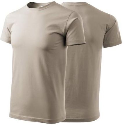 Koszulka lodowo siwa z krótkim rękawem z logo na sercu męska z nadrukiem logo firmy 160g BASIC129 kolor 51 koszulka krótki rękaw