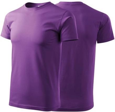 Koszulka fioletowa z krótkim rękawem z logo na sercu męska z nadrukiem logo firmy 160g BASIC129 kolor 64 koszulka krótki rękaw