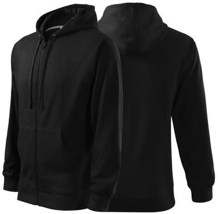 Bluza czarna męska z logo na sercu i plecach z nadrukiem logo firmy 300g 410 kolor 01 bluza trendy zipper