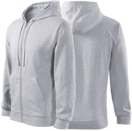 Bluza jasnoszary melanż męska z logo na sercu z nadrukiem logo firmy 300g 410 kolor 03 bluza trendy zipper