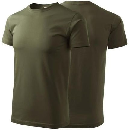 Koszulka military z krótkim rękawem z logo na sercu męska z nadrukiem logo firmy 160g BASIC129 kolor 69 koszulka krótki rękaw
