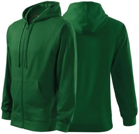 Bluza zieleń butelkowa męska z logo na sercu z nadrukiem logo firmy 300g 410 kolor 06 bluza trendy zipper