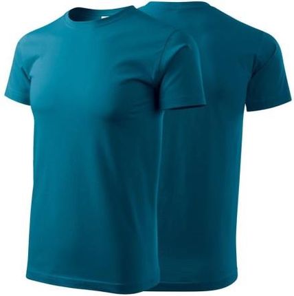 Koszulka petrol blue z krótkim rękawem z logo na sercu męska z nadrukiem logo firmy 160g BASIC129 kolor 93 koszulka krótki rękaw