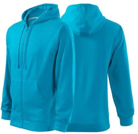 Bluza turkus męska z logo na sercu i plecach z nadrukiem logo firmy 300g 410 kolor 44 bluza trendy zipper