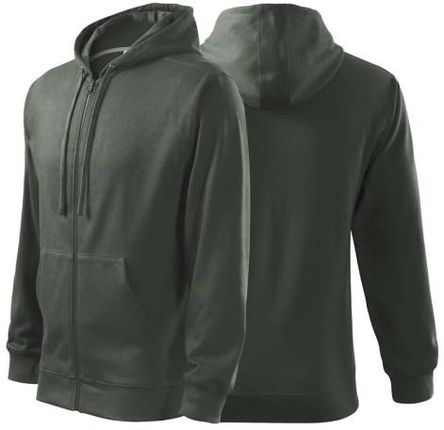 Bluza ciemny khaki męska z logo na sercu i plecach z nadrukiem logo firmy 300g 410 kolor 67 bluza trendy zipper