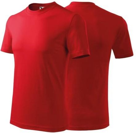 Koszulka czerwona z krótkim rękawem z logo na sercu i nadrukiem na plecach unisex z nadrukiem logo firmy 200g HEAVY110 kolor 07 koszulka krótki rękaw