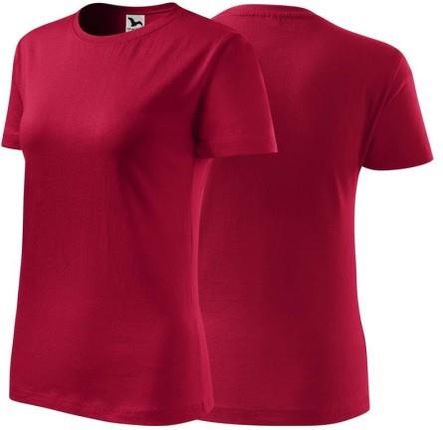 Koszulka marlboro czerwona z krótkim rękawem z logo na sercu i plecach damska z nadrukiem logo firmy 160g BASIC134 kolor 23 koszulka krótki rękaw