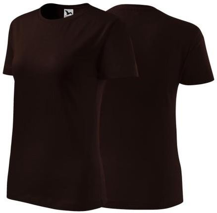Koszulka kawowa z krótkim rękawem z logo na sercu damska z nadrukiem logo firmy 160g BASIC134 kolor 27 koszulka krótki rękaw