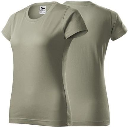 Koszulka jasny khaki z krótkim rękawem z logo na sercu damska z nadrukiem logo firmy 160g BASIC134 kolor 28 koszulka krótki rękaw