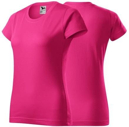 Koszulka czerwień purpurowa z krótkim rękawem z logo na sercu damska z nadrukiem logo firmy 160g BASIC134 kolor 40 koszulka krótki rękaw
