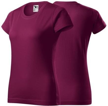 Koszulka fuksjowa z krótkim rękawem z logo na sercu damska z nadrukiem logo firmy 160g BASIC134 kolor 43 koszulka krótki rękaw