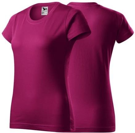 Koszulka fuchsia red z krótkim rękawem z logo na sercu damska z nadrukiem logo firmy 160g BASIC134 kolor 49 koszulka krótki rękaw