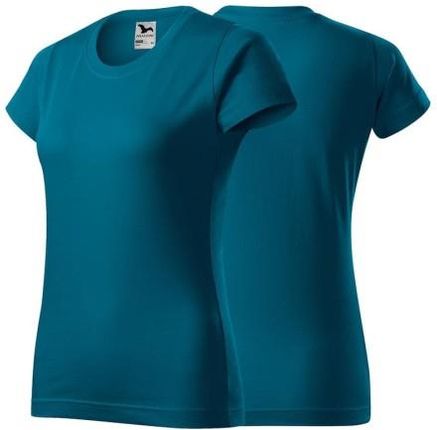 Koszulka petrol blue z krótkim rękawem z logo na sercu damska z nadrukiem logo firmy 160g BASIC134 kolor 93 koszulka krótki rękaw