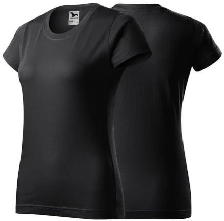 Koszulka ebony gray z krótkim rękawem z logo na sercu damska z nadrukiem logo firmy 160g BASIC134 kolor 94 koszulka krótki rękaw