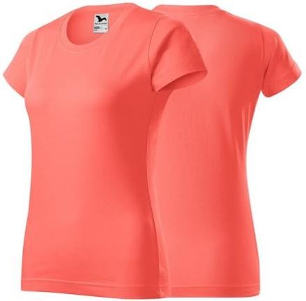 Koszulka coral z krótkim rękawem z logo na sercu damska z nadrukiem logo firmy 160g BASIC134 kolor A1 koszulka krótki rękaw