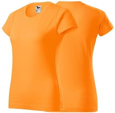Koszulka mandarynkowa z krótkim rękawem z logo na sercu damska z nadrukiem logo firmy 160g BASIC134 kolor A2 koszulka krótki rękaw