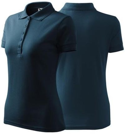 Koszulka granatowa polo z logo na sercu i plecach damska z nadrukiem logo firmy 200g 210 kolor 02 koszulka polo