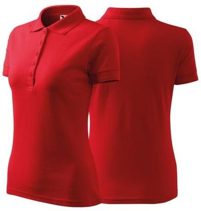 Koszulka czerwona polo z logo na sercu damska z nadrukiem logo firmy 200g 210 kolor 07 koszulka polo