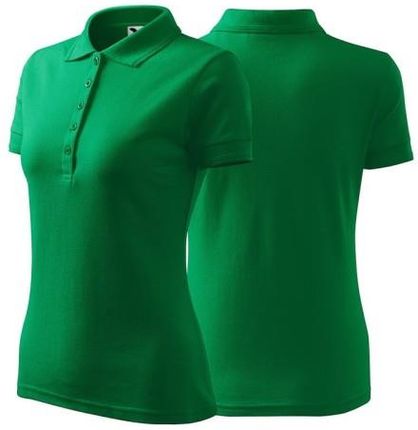 Koszulka zieleń trawy polo z logo na sercu i plecach damska z nadrukiem logo firmy 200g 210 kolor 16 koszulka polo