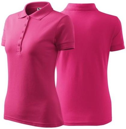 Koszulka czerwień purpurowa polo z logo na sercu i plecach damska z nadrukiem logo firmy 200g 210 kolor 40 koszulka polo