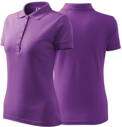 Koszulka fioletowa polo z logo na sercu i plecach damska z nadrukiem logo firmy 200g 210 kolor 64 koszulka polo