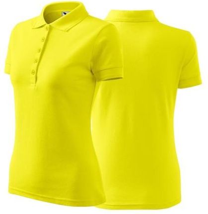 Koszulka cytrynowa polo z logo na sercu damska z nadrukiem logo firmy 200g 210 kolor 96 koszulka polo