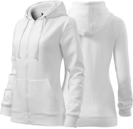 Bluza biała damska z logo na sercu z nadrukiem logo firmy 300g 411 kolor 00 bluza trendy zipper