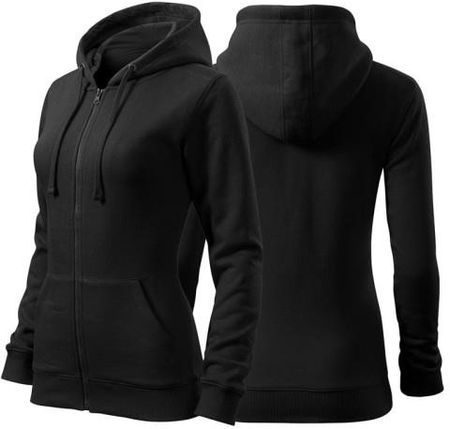 Bluza czarna damska z logo na sercu i plecach z nadrukiem logo firmy 300g 411 kolor 01 bluza trendy zipper