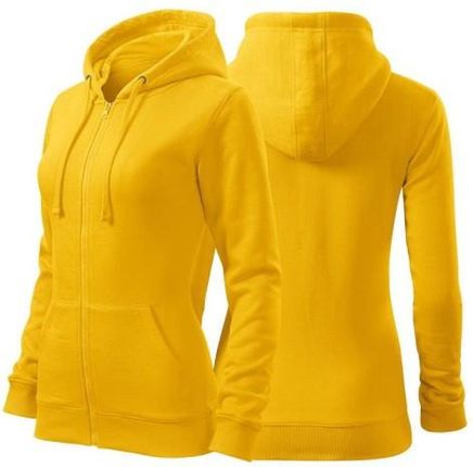 Bluza żółta damska z logo na sercu z nadrukiem logo firmy 300g 411 kolor 04 bluza trendy zipper