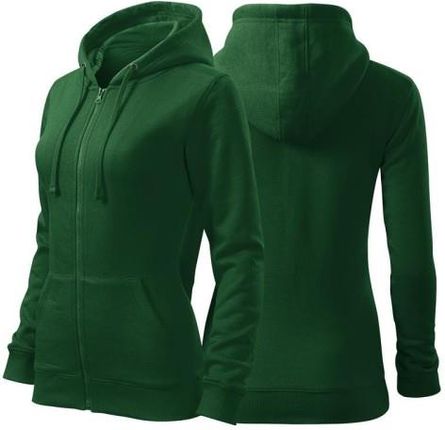 Bluza zieleń butelkowa damska z logo na sercu z nadrukiem logo firmy 300g 411 kolor 06 bluza trendy zipper