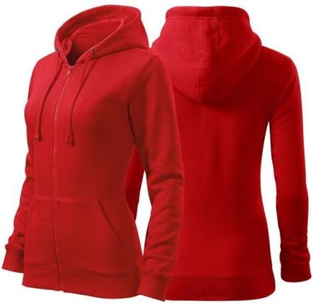 Bluza czerwona damska z logo na sercu z nadrukiem logo firmy 300g 411 kolor 07 bluza trendy zipper