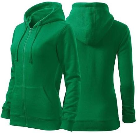 Bluza zieleń trawy damska z logo na sercu z nadrukiem logo firmy 300g 411 kolor 16 bluza trendy zipper