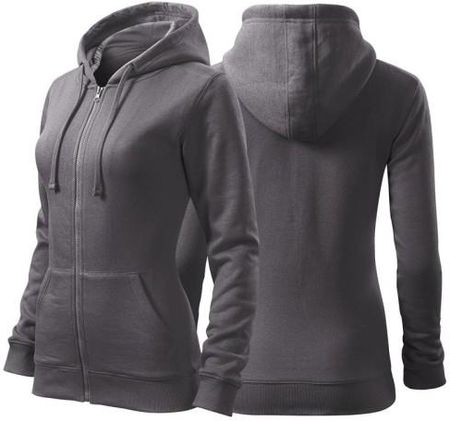 Bluza stalowy damska z logo na sercu i plecach z nadrukiem logo firmy 300g 411 kolor 36 bluza trendy zipper