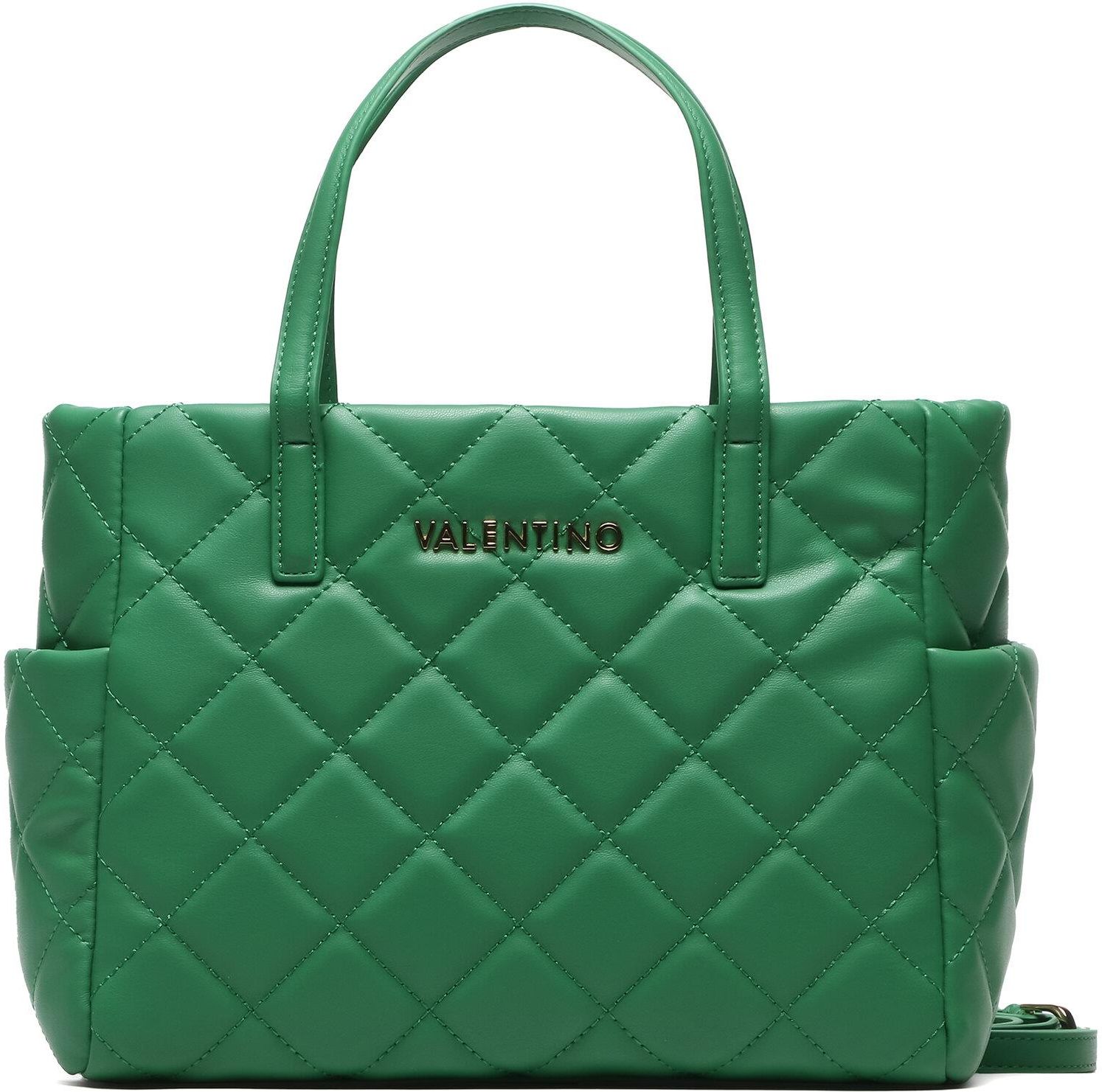 Valentino Ocarina – Tote Bag Donna Effetto Trapuntato – PU Nero, Chiusura Lampo, Taglia Unica