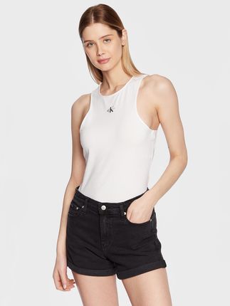 Calvin Klein Jeans Top J20J220765 Biały Regular Fit - Ceny i