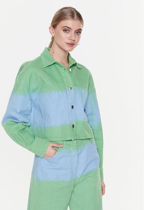 MSGM Kurtka jeansowa 3441MDE45TD 237281 Zielony Regular Fit