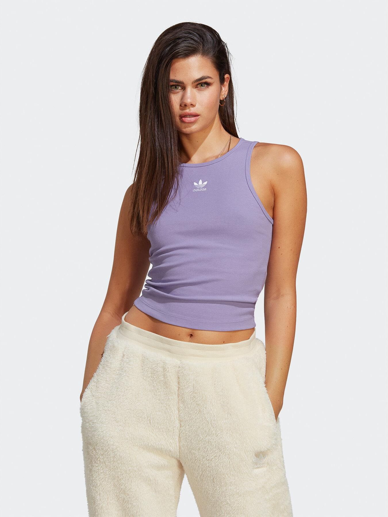 Adidas T-Shirt Adicolor Essentials Rib Tank Top IB9112 Fioletowy Slim ...