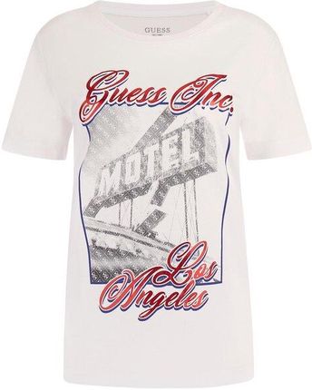 Guess T-Shirt Postcard W3GI20 JA914 Biały Regular Fit