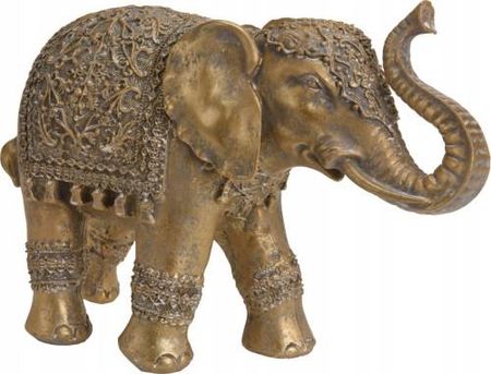 Figurka ozdobna słonik na szczęście złoty 18 cm