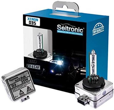 Seitronic 2X D3S Xenon Palnik Diamond White 6000 K Żarówka Ksenonowa E4 Znak Kontrolny Kelwinów Lampa Wyładowcza Zamienna