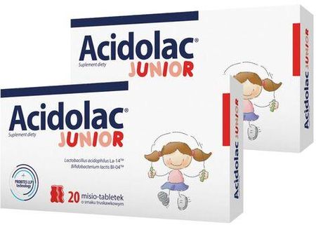 Acidolac Junior Truskawka 2 x 20tabl.