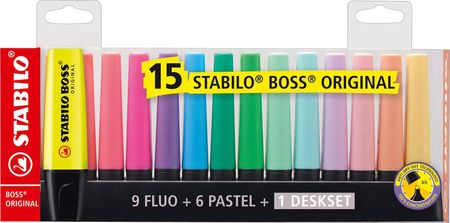Zakreślacz Stabilo Boss Original Pastel Zestaw 15 Kolorów