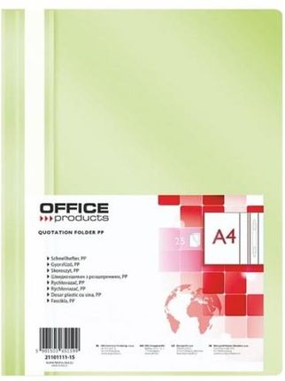 Skoroszyt Zwykły A4 Miękki Office Products Jasny Zielony 21101111 15