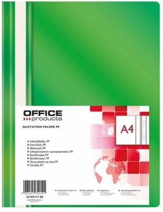 Skoroszyt Zwykły A4 Miękki Office Products Zielony 21101111 02