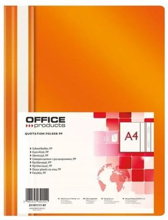Skoroszyt Zwykły A4 Miękki Office Products Pomarańczowy 21101111 07