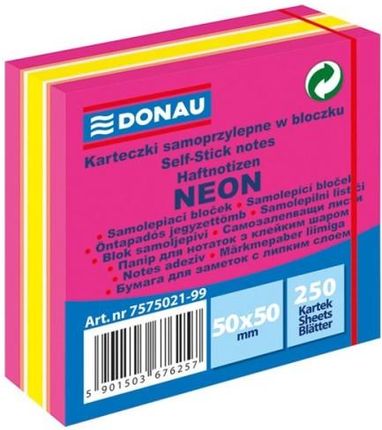 Notes Samoprzylepny 50X50Mm 250 Kartek Neon Pastel Rózowy Donau 7575021 99