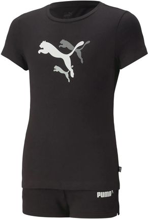 Dziecięcy zestaw koszulka i spodenki Puma Graphic Tee & Shorts Set G 67359401 – Czarny