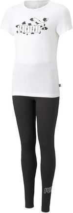 Dziecięca koszulka i legginsy Puma Graphic Tee & Leggings Set G 67359701 – Biały